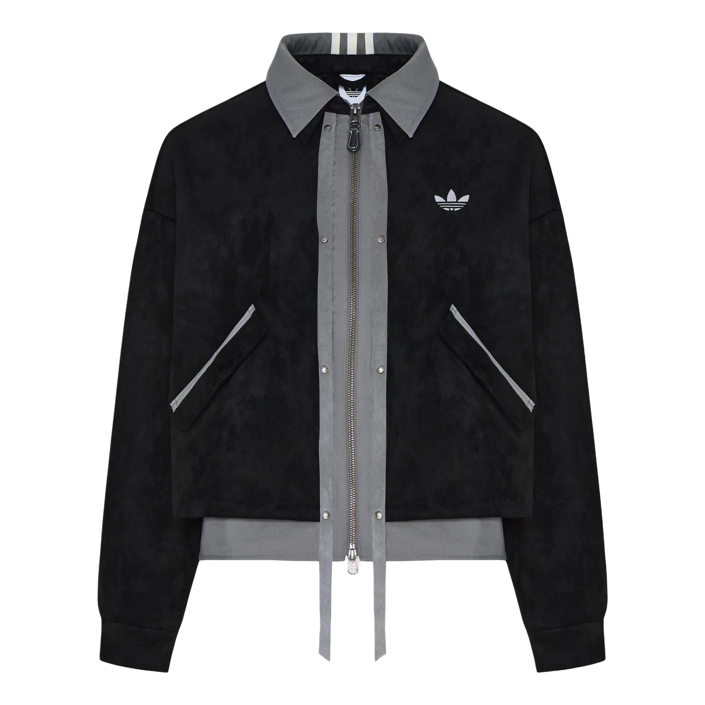 (WMNS) adidas 3S Deluxe W Jacket Asia Sizing 'Black Grey' LE9664 - 1