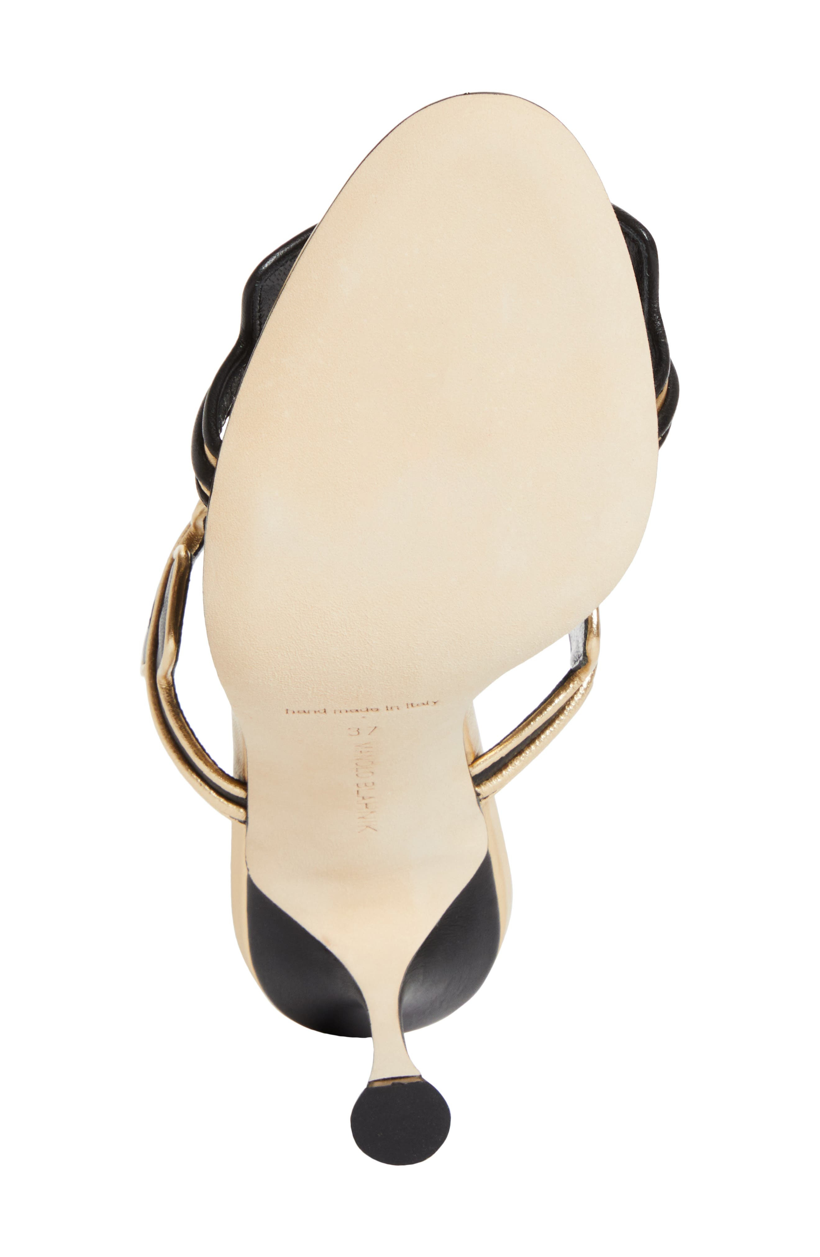 Manolo Blahnik Aplinanu Sandal in Gold7103/blck0015 at Nordstrom - 6