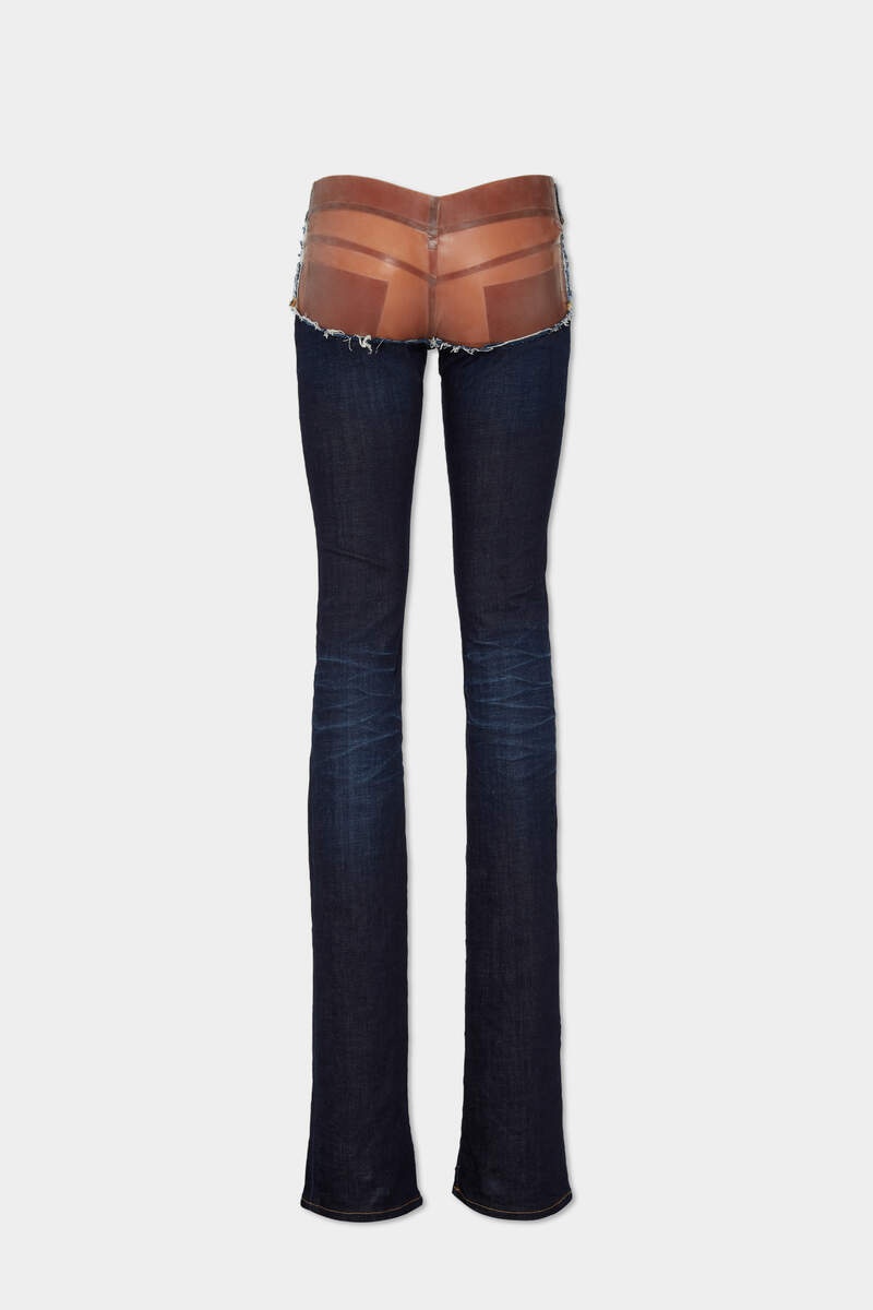 DARK URBAN WASH BOOTCUT SHARPEI PEEKABOO JEANS - 2
