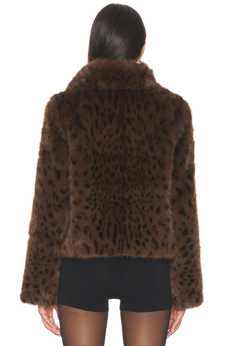 GENERATION LOVE Lexy Leopard Faux Fur Jacket outlook