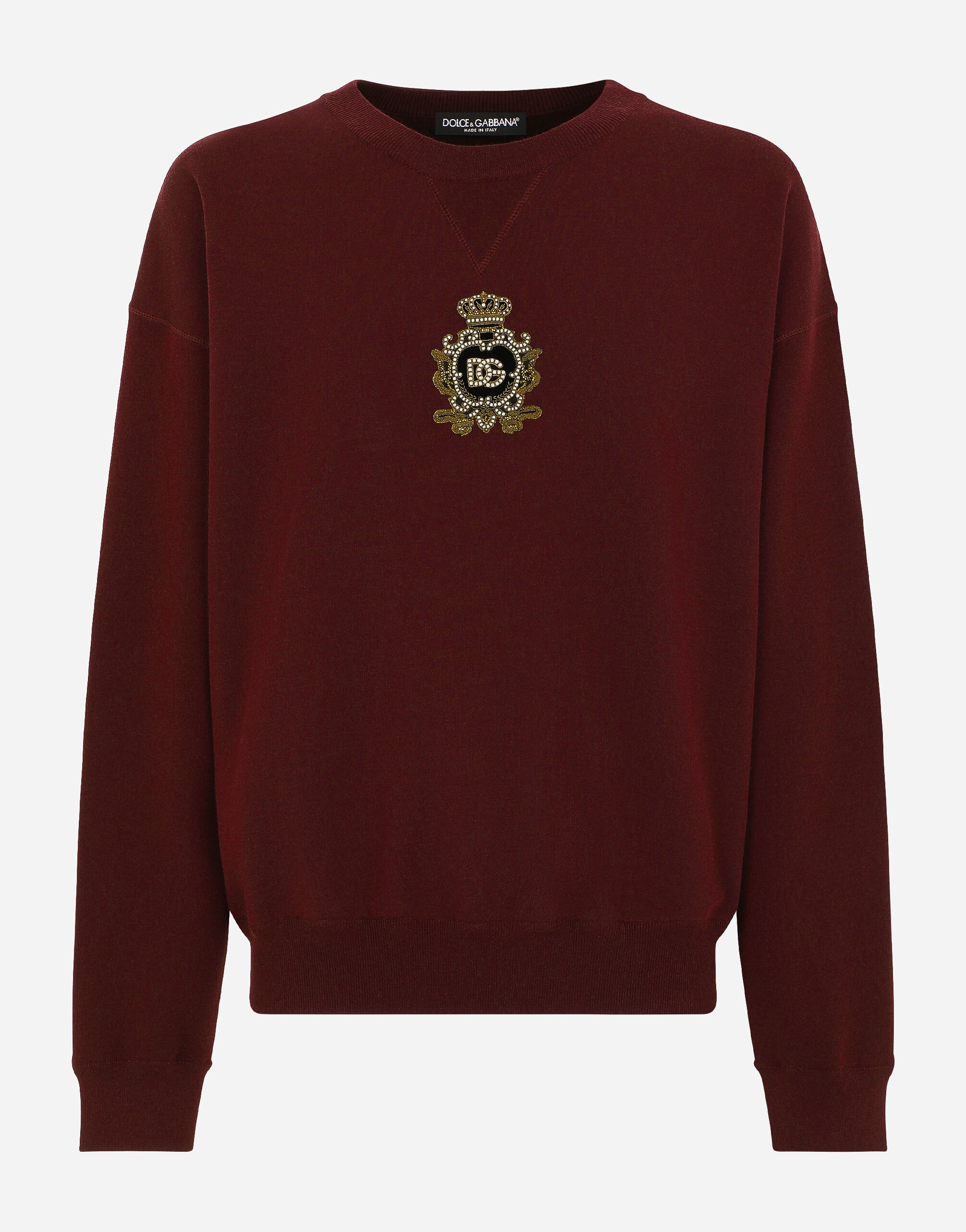 Cashmere and wool knit sweatshirt with DG patch - 1