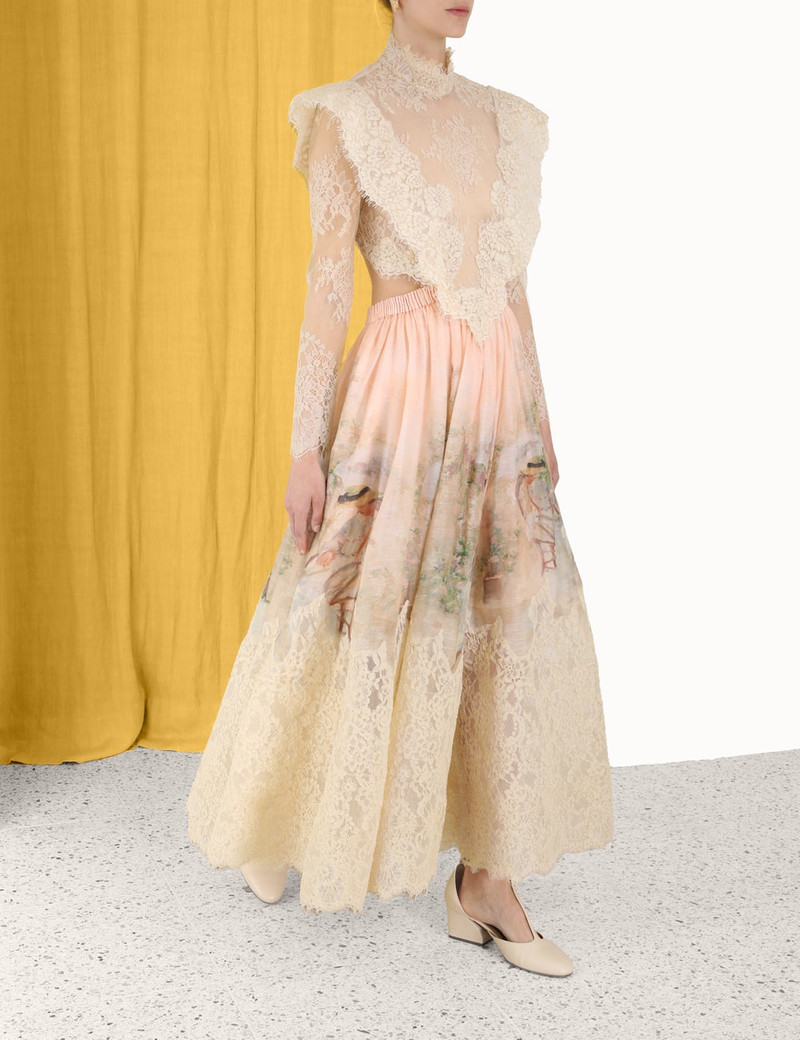 Zimmermann LYRICAL CORDED LACE GOWN - 7919DF232SNPR | REVERSIBLE