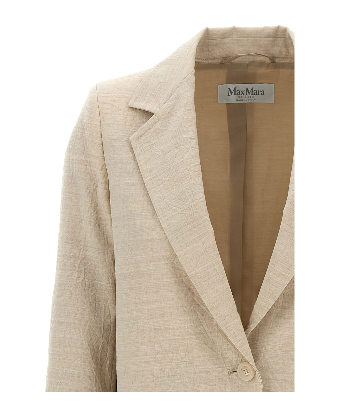 'acacia' Beige Virgin Wool Jacket - 2