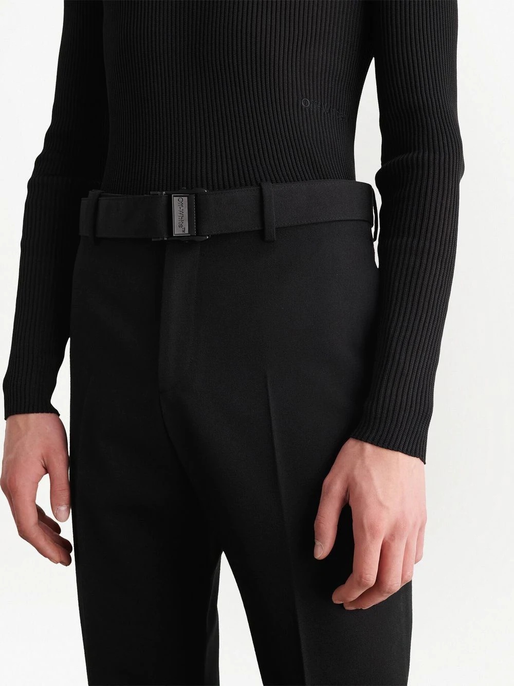 belted slim-fit trousers - 5