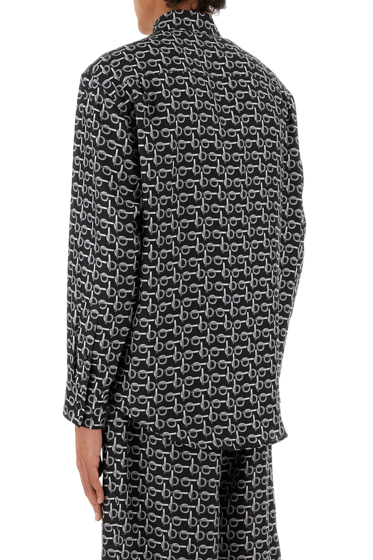 Printed silk oversize shirt - 4