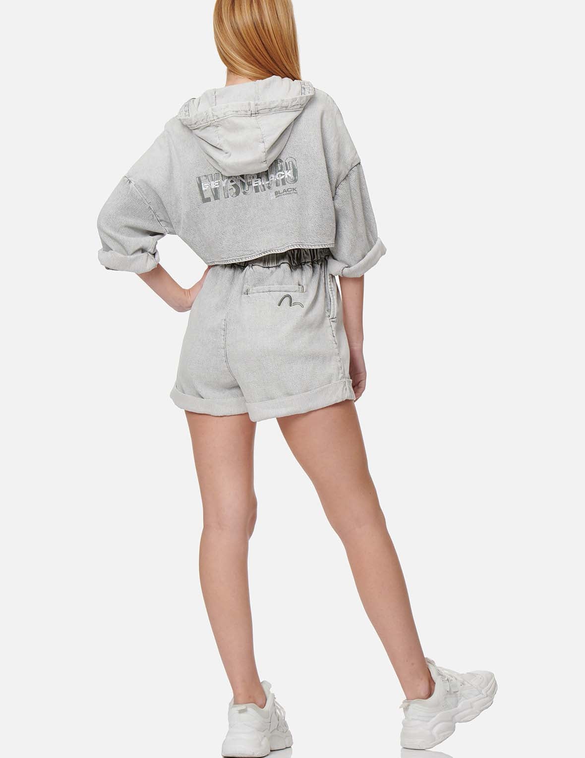 Open-Back Knit Denim Jumpsuit - 6