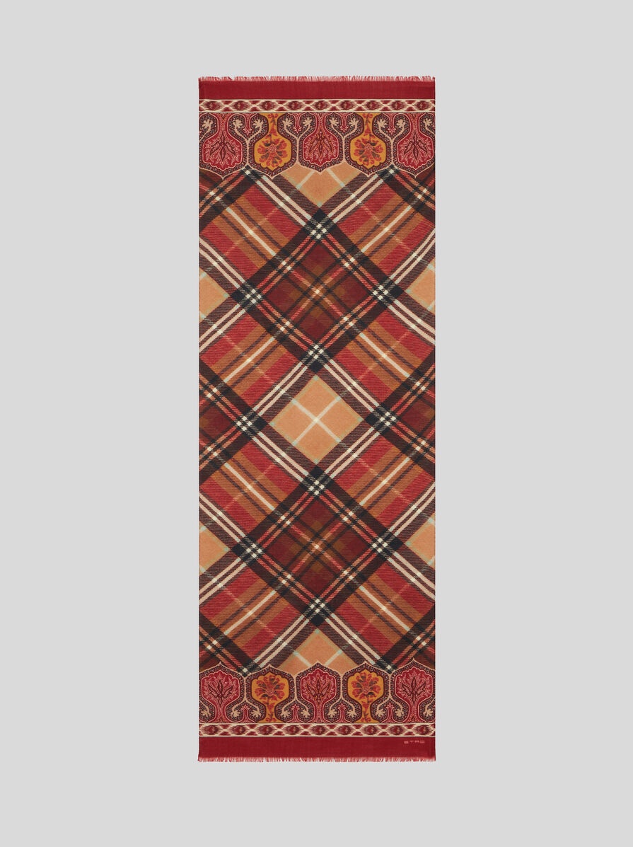 PAISLEY AND CHECK SCARF - 2