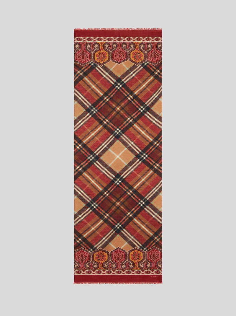 Etro PAISLEY AND CHECK SCARF outlook