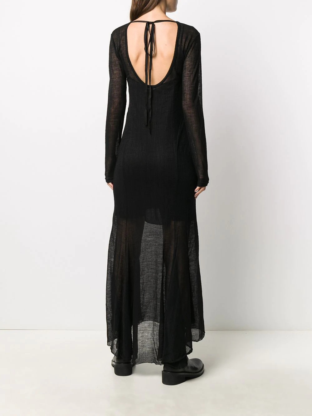 semi sheer maxi dress  - 4