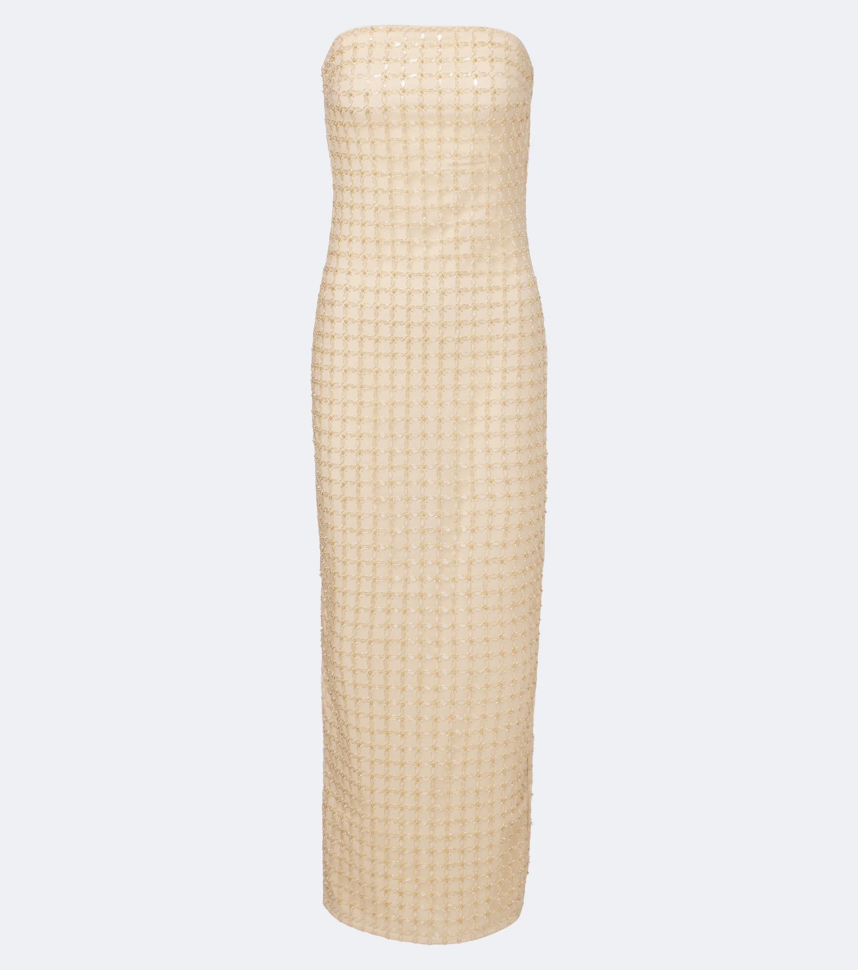 Embellished strapless cocktail dress - 1