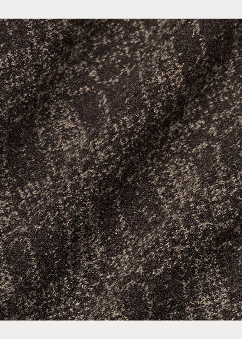 Shearling-Collar Jacquard Coat 9