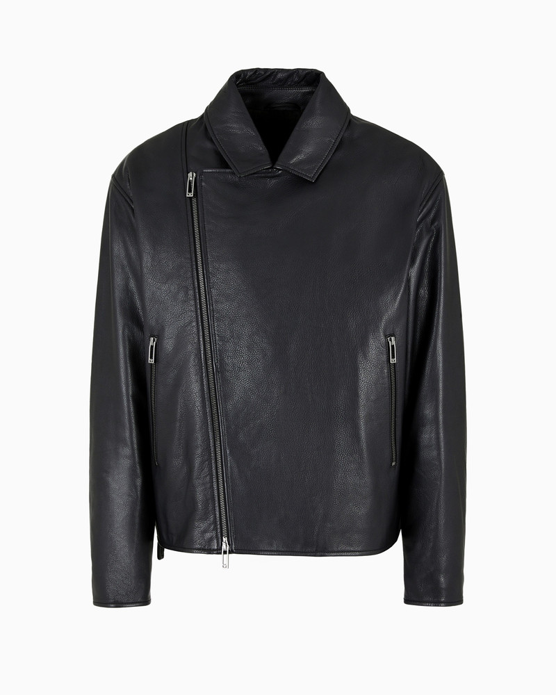 Thick nappa-calfskin biker jacket 1