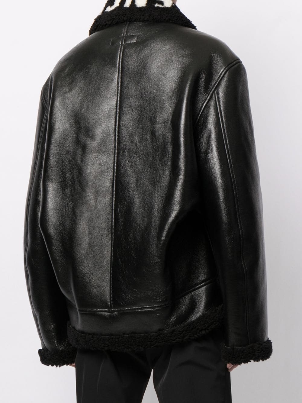 Cocoon leather aviator jacket - 4