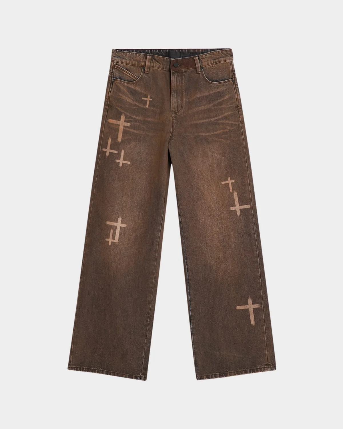 Men's Cross Graphic Wide-Leg Jeans - 1