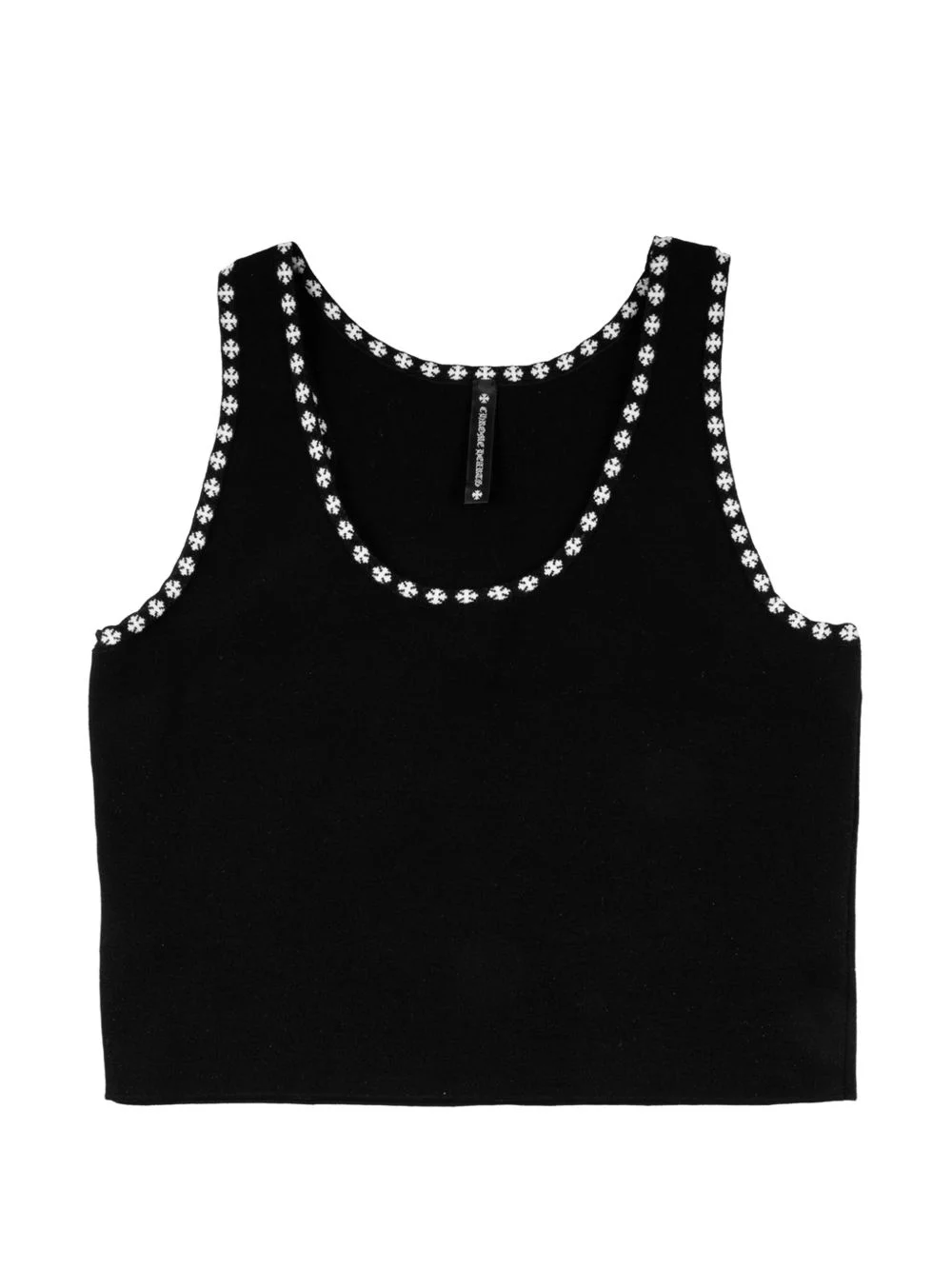 cross-print cropped tank top - 1
