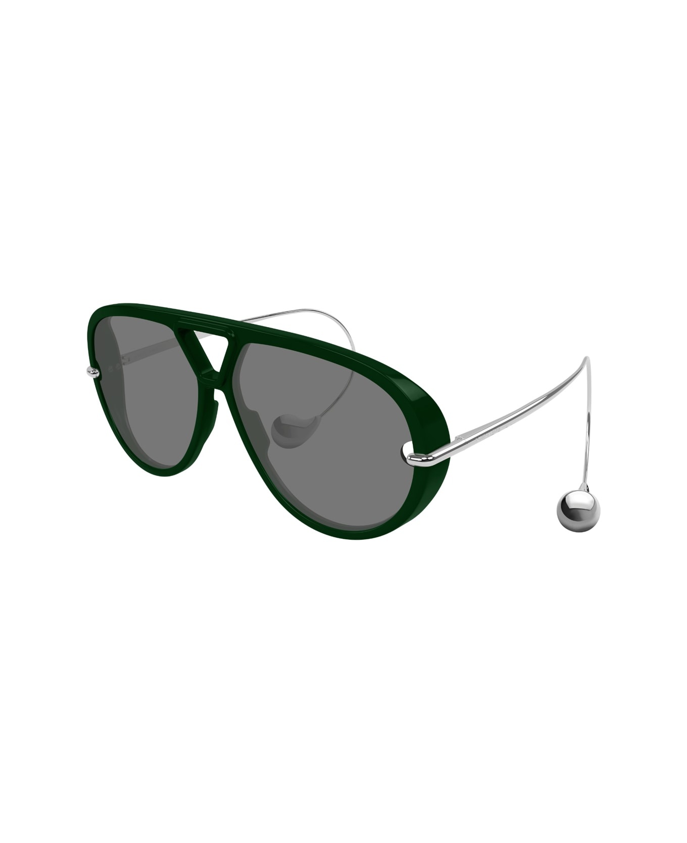 Bottega Veneta Bv1273s Linea Unapologetic 008 Green Silver Grey Sunglasses - 2