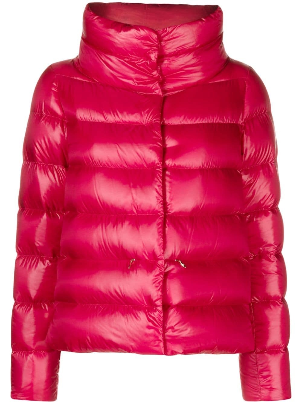 funnel-neck quilted padded jacket - 1