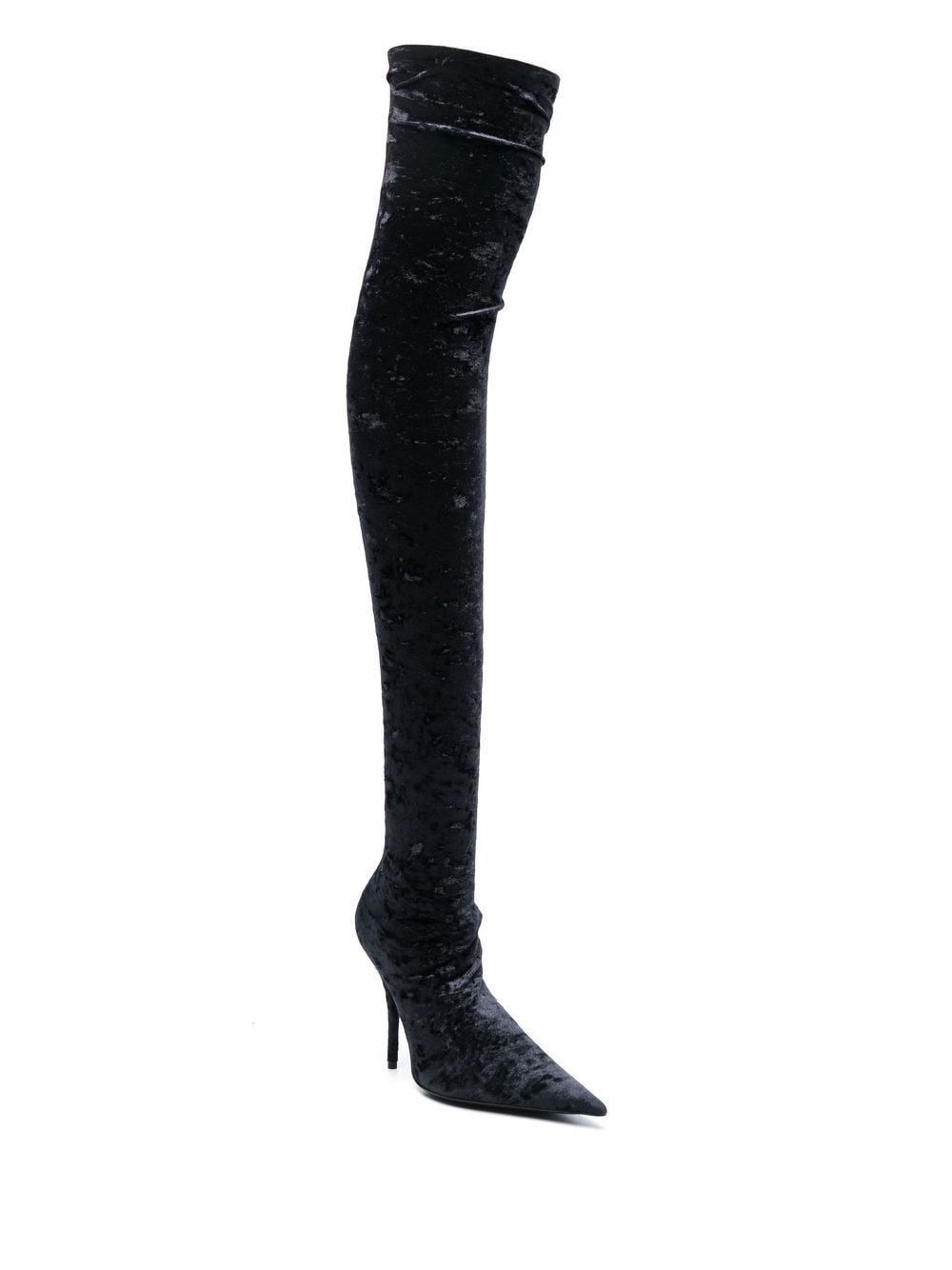 Knife thigh-high crushed velvet boots - 2