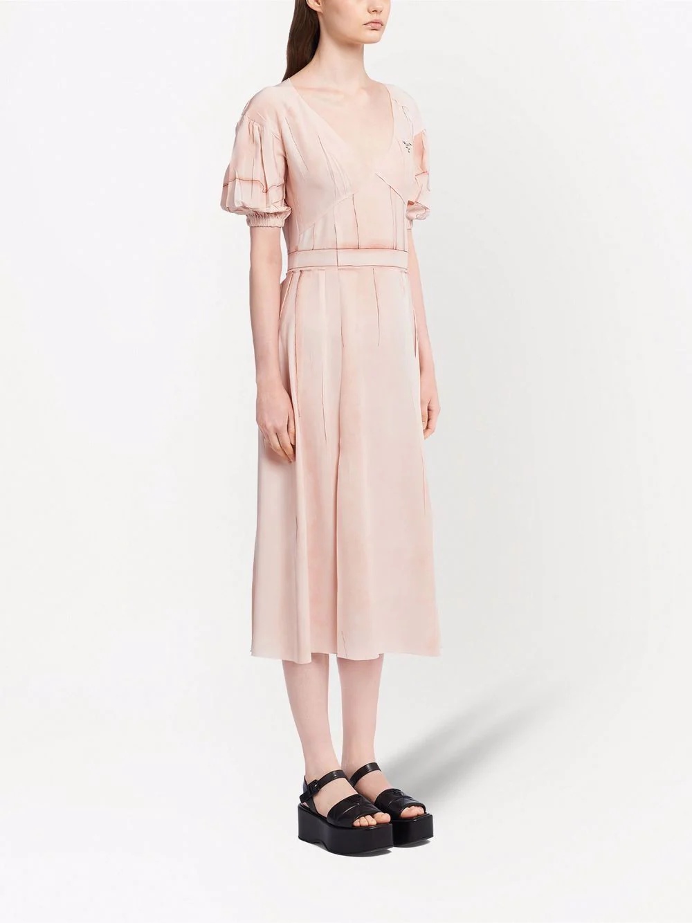 logo-print crepe dress - 3
