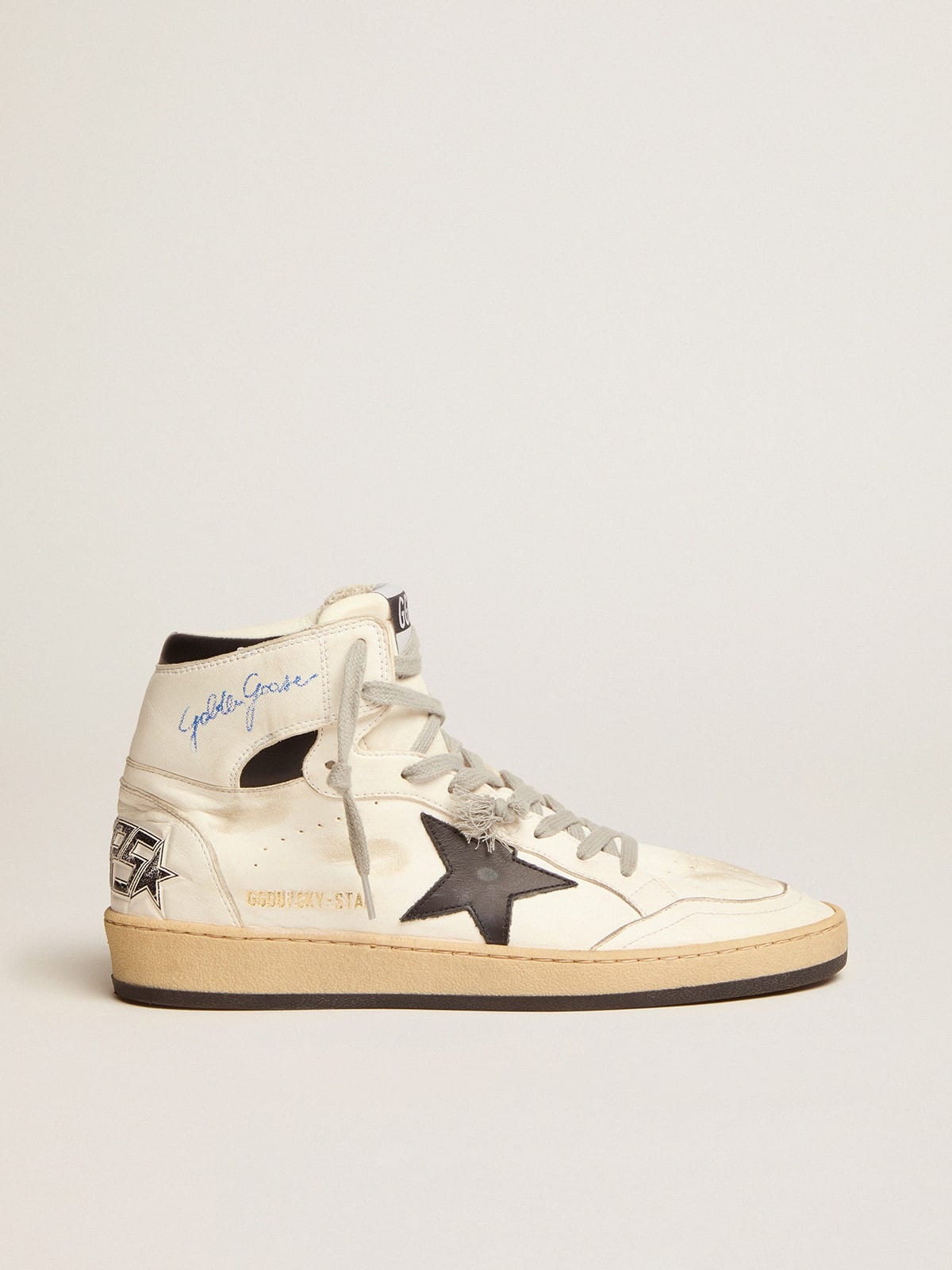 Women’s Sky-Star sneakers with signature on the ankle and black leather inserts - 1