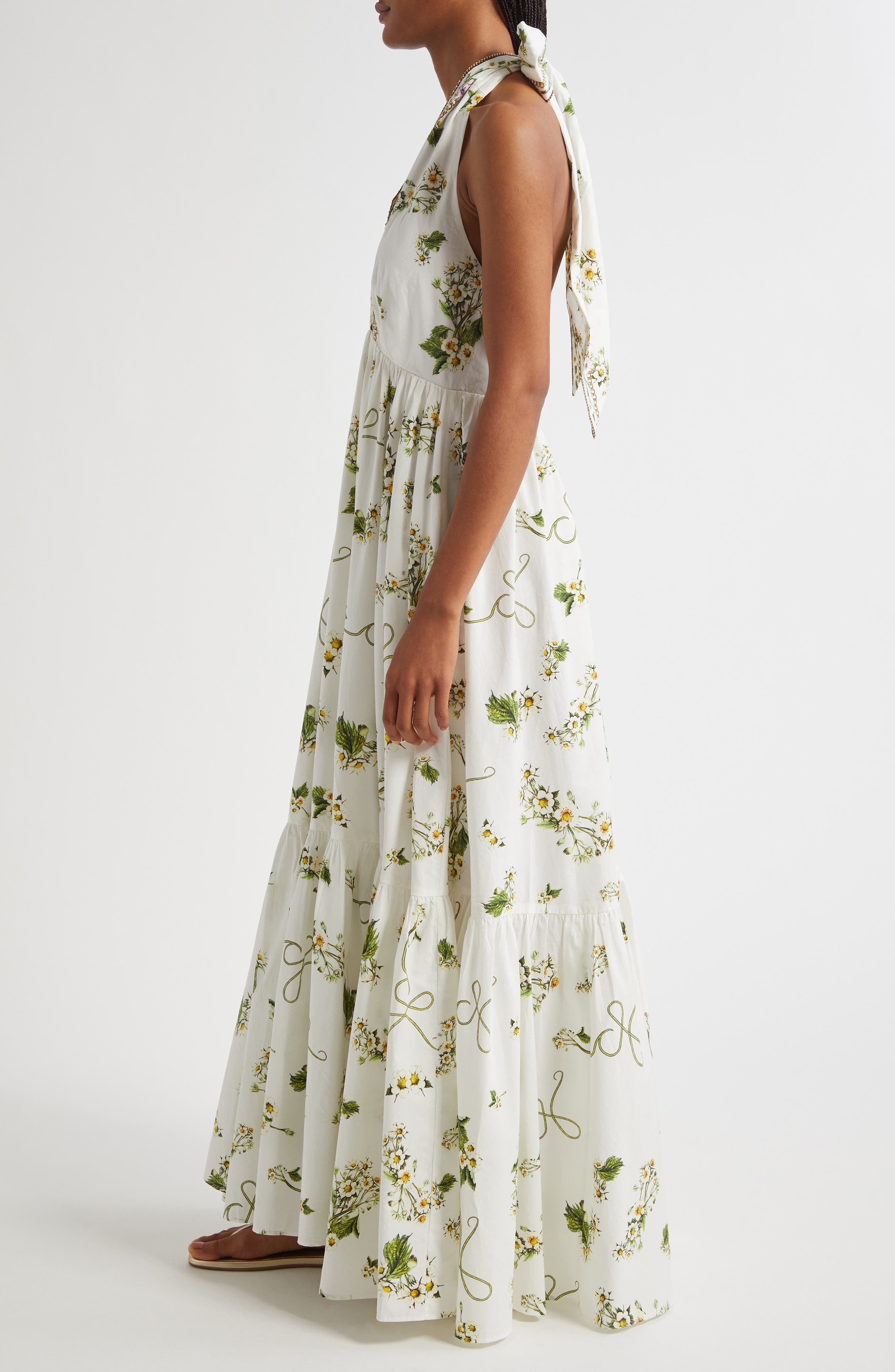 Camilla Botanical Utopia Tiered Organic Cotton Halter Maxi Dress at Nordstrom - 3
