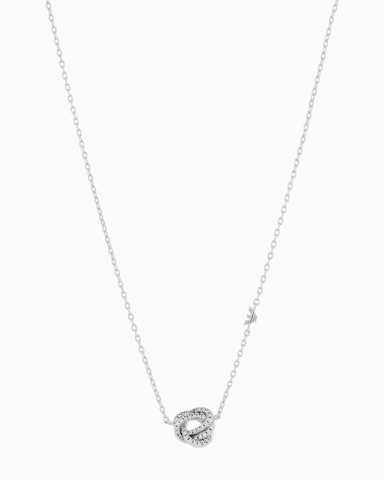 SILVER-TONE BRASS STATION NECKLACE - 1