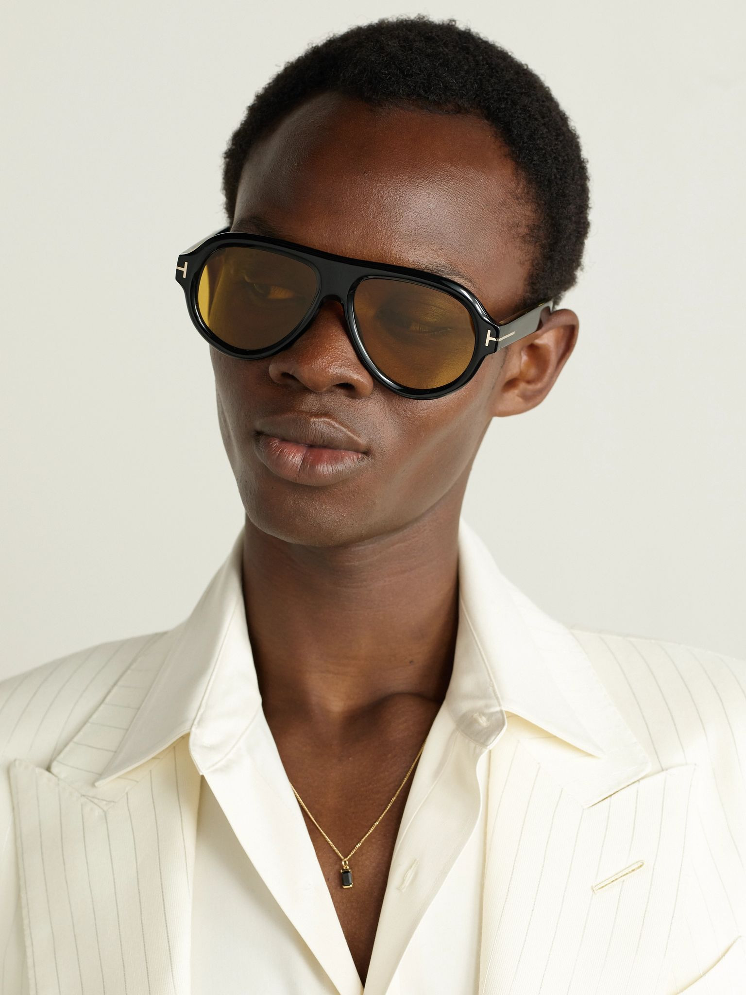 Icon Pilot Aviator-Style Tortoiseshell Acetate Sunglasses Black - 2
