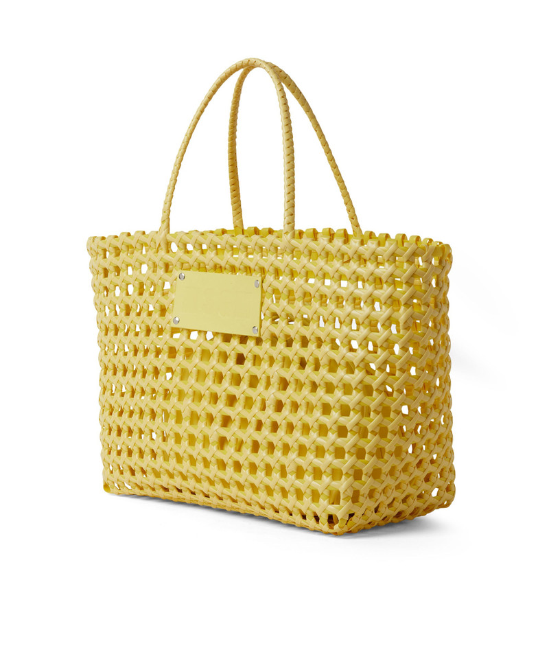 Faux leather basket net bag with accompanying mini pouch 3