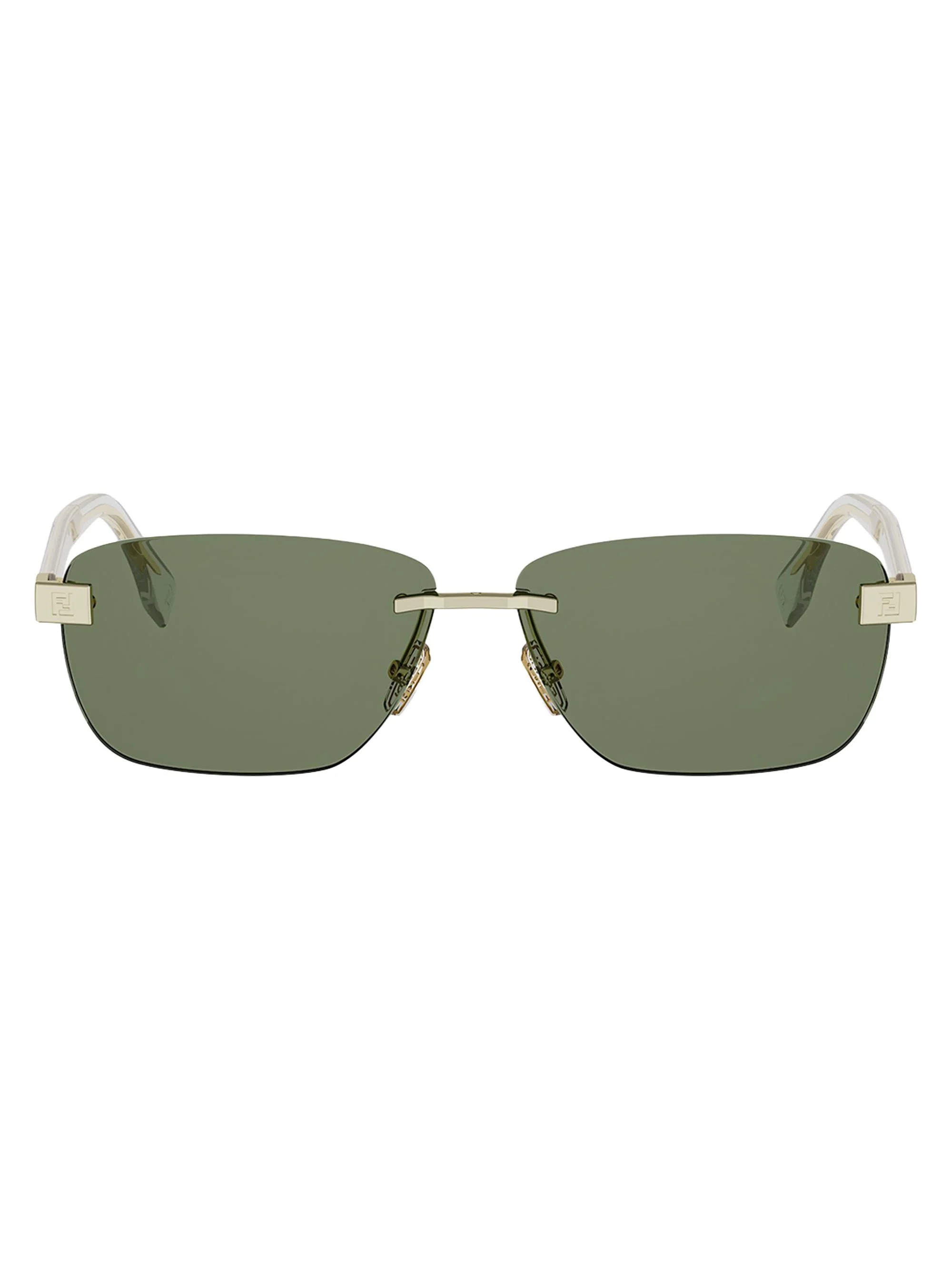 Men's Sky 61MM Rectangular Sunglasses - Gold Green - 1
