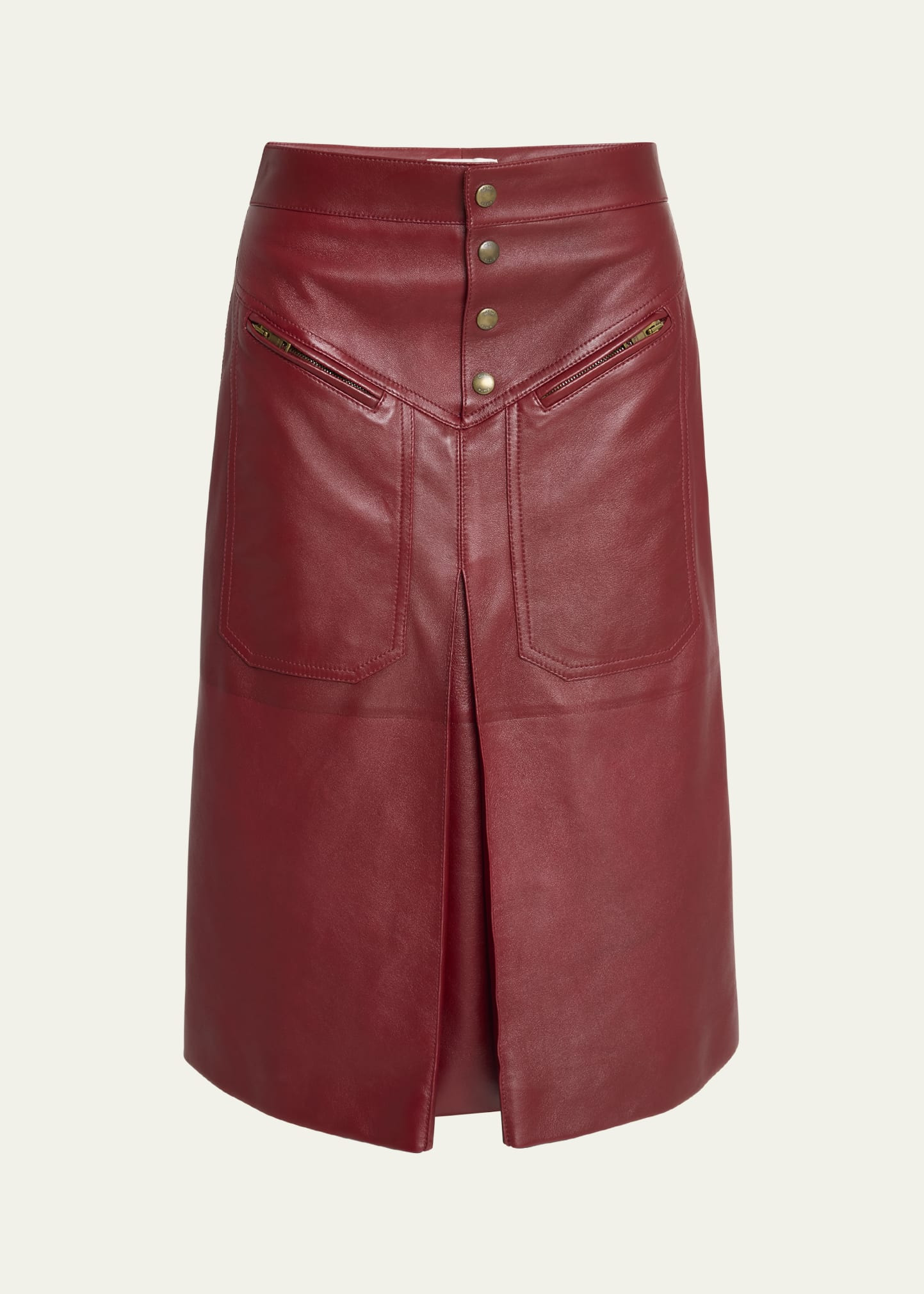 Slouch Leather Midi Skirt - 1