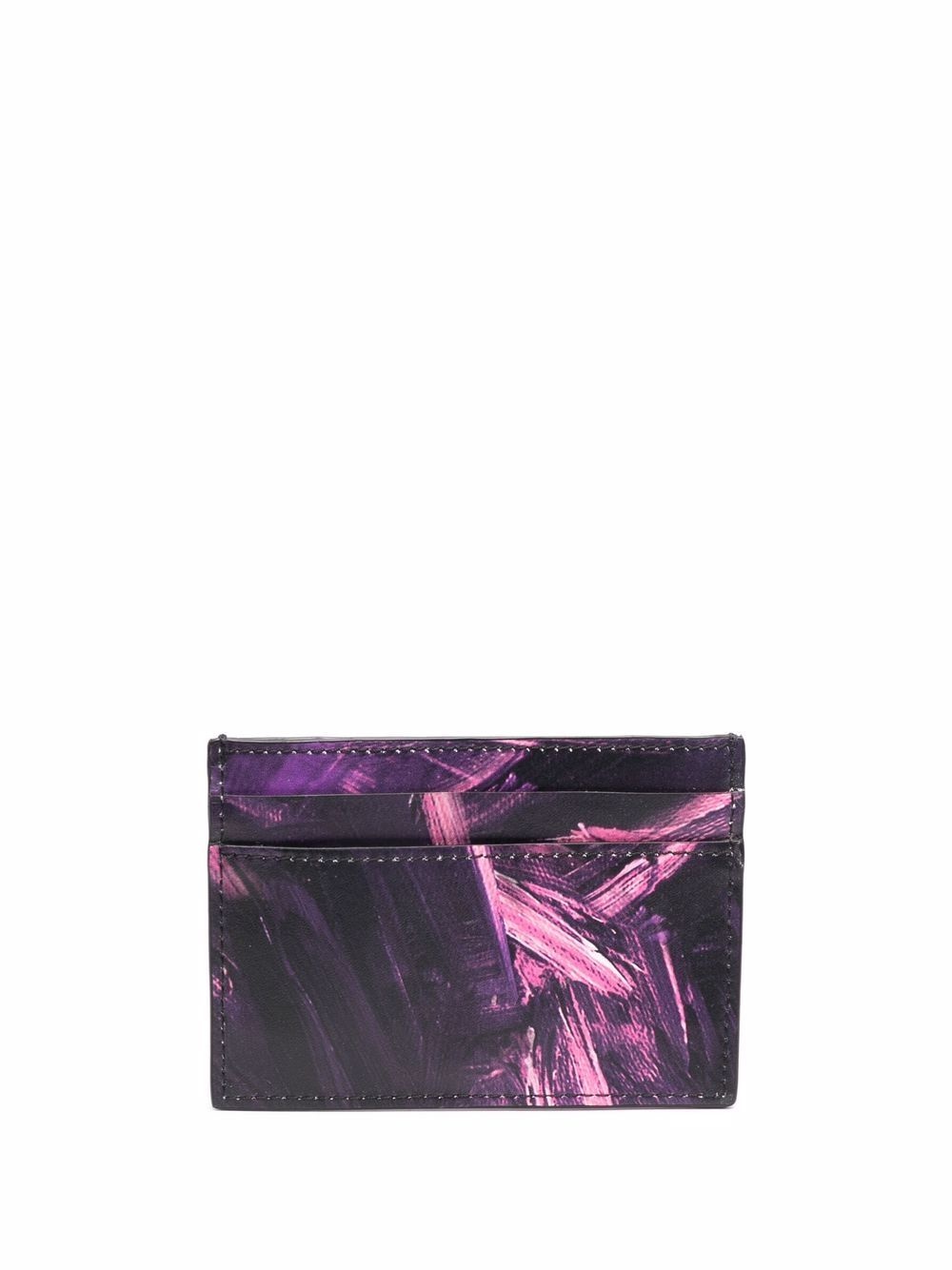 abstract logo-print leather cardholder - 2