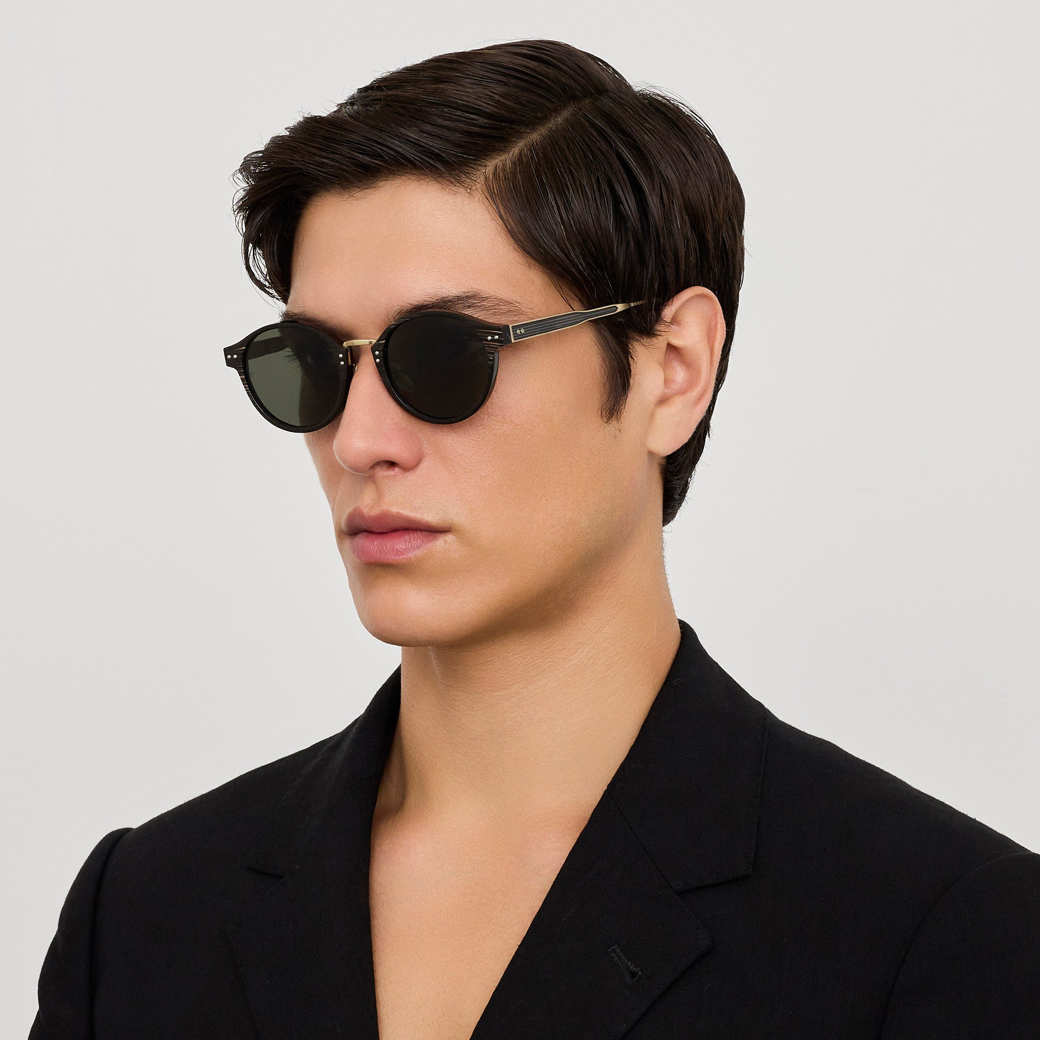 Marco Oval Sunglasses in Buffalo Horn and 925 Sterling Silver - 2