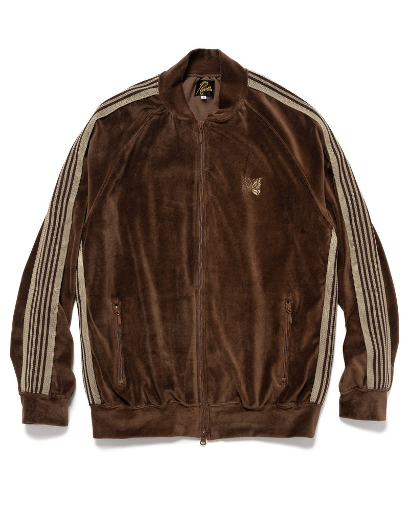 R.C. TRACK JACKET - C/PE VELOUR BROWN 1