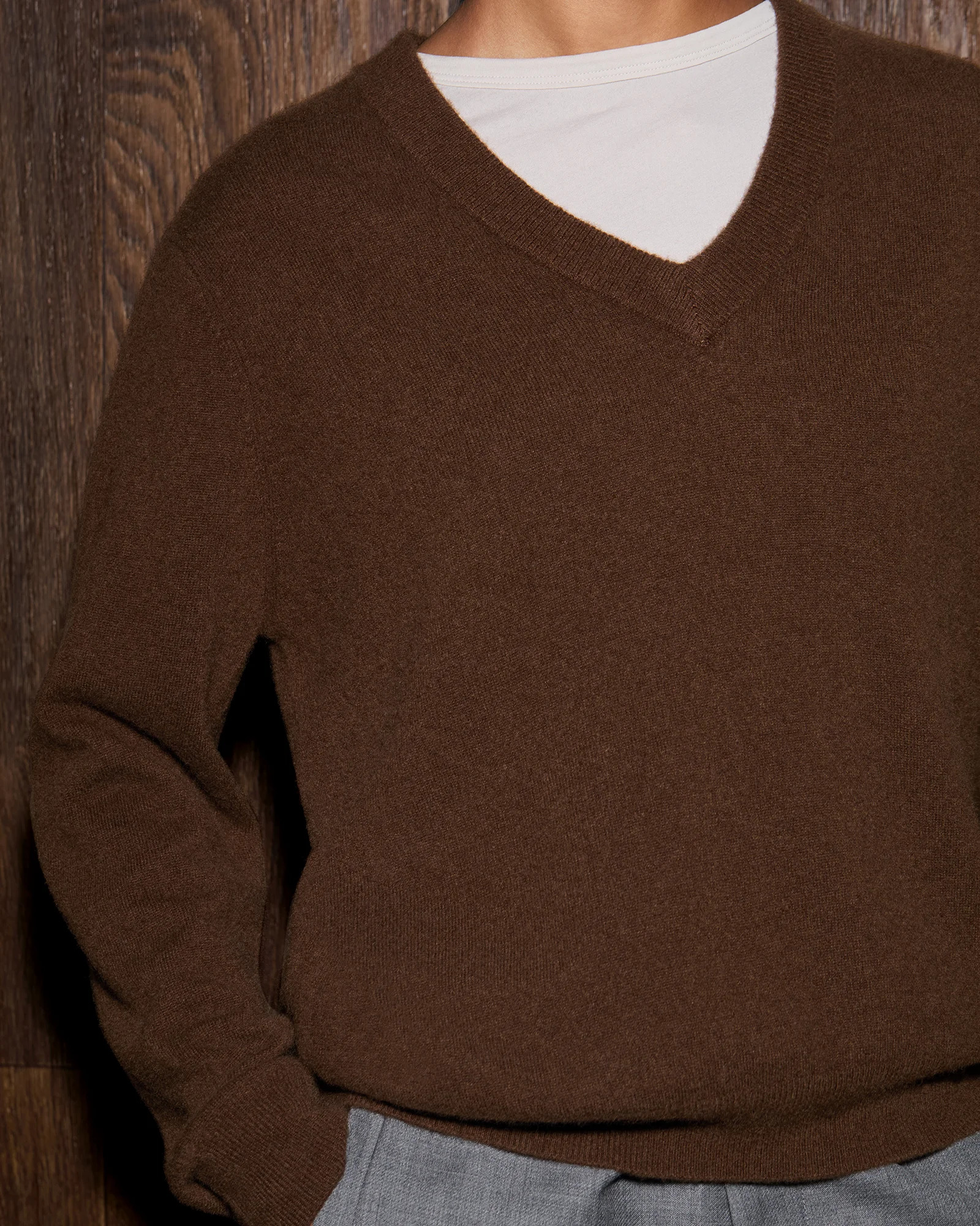 KNIT V-NECK CEDAR - 6
