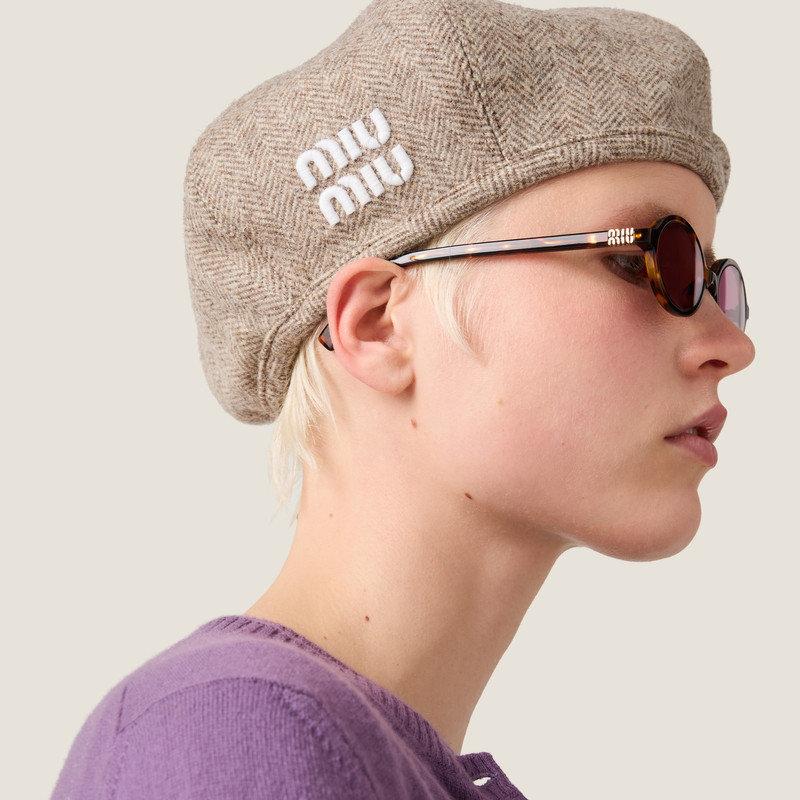 Miu Miu Wool chevron beret outlook