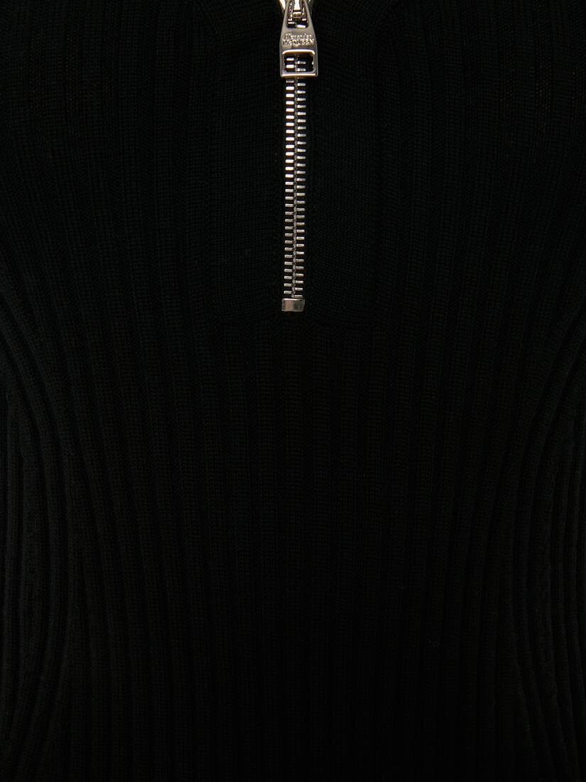 Zip Knit Jumper in Black - 5