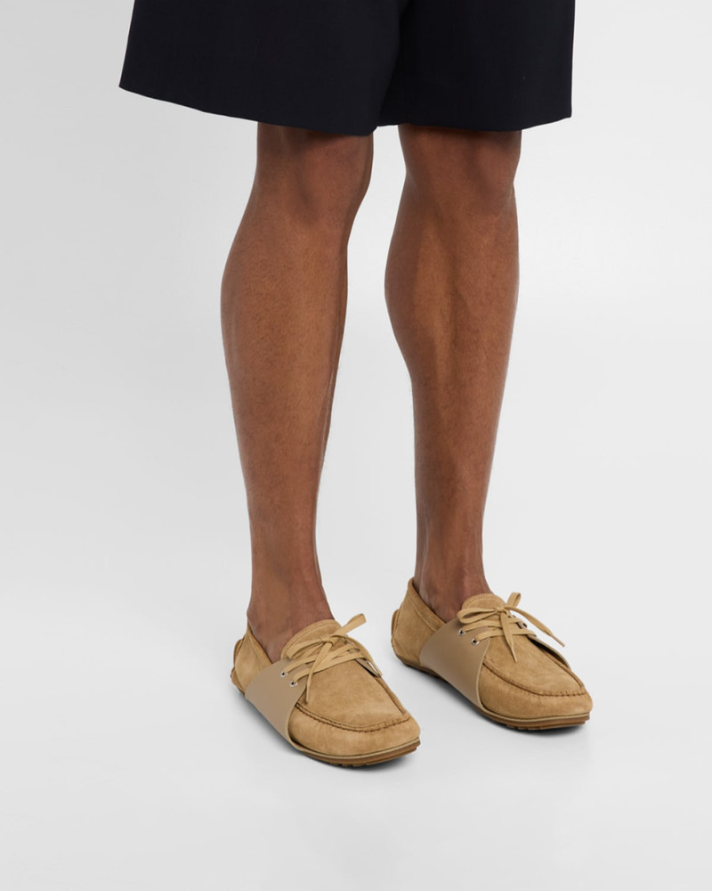 Moschino 남자의 스웨드 레이스 업 Loafers outlook