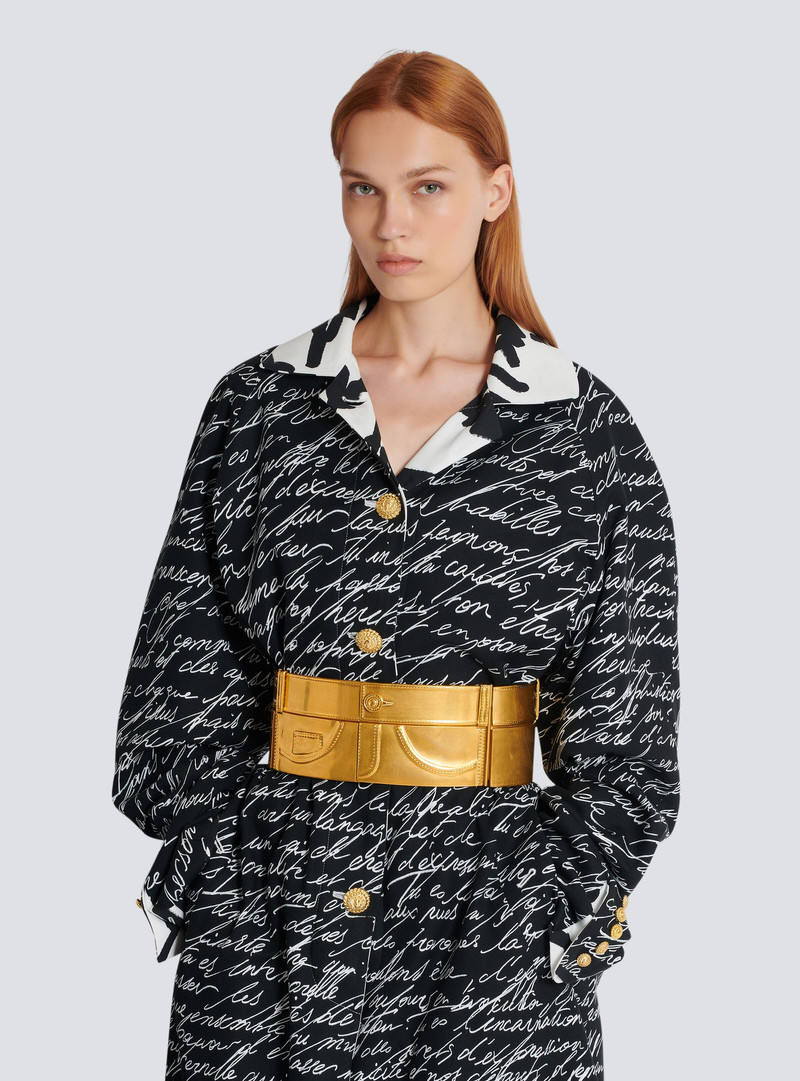 Balmain Brass belt with jeans effect outlook