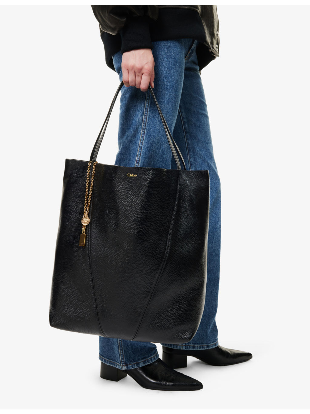 Spin large leather tote bag - 2