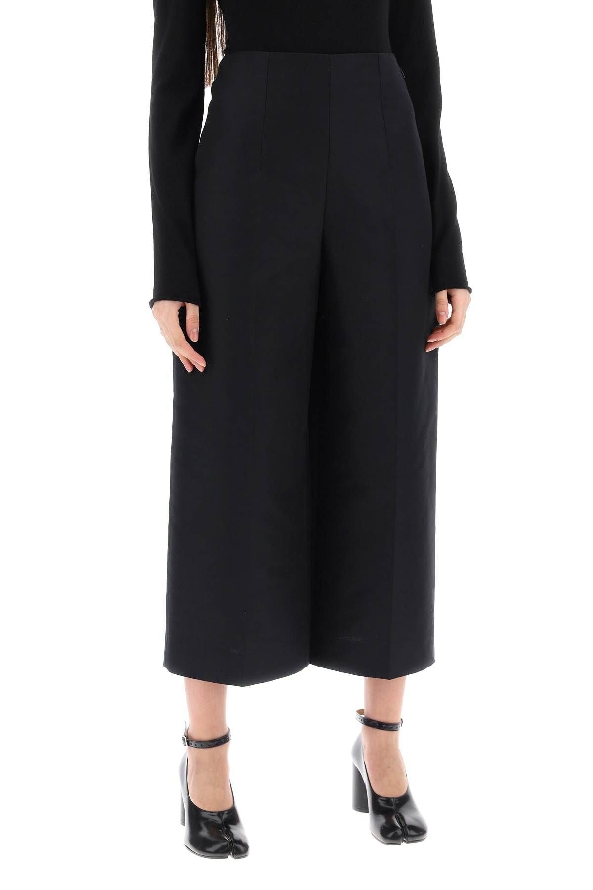 WIDE-LEGGED CROPPED PANTS WITH FLARED - 3