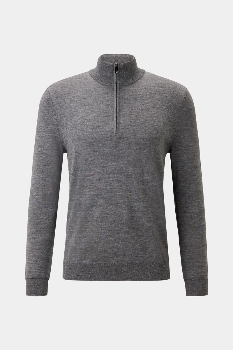 Ouri Half-zippered sweater in Gray 1