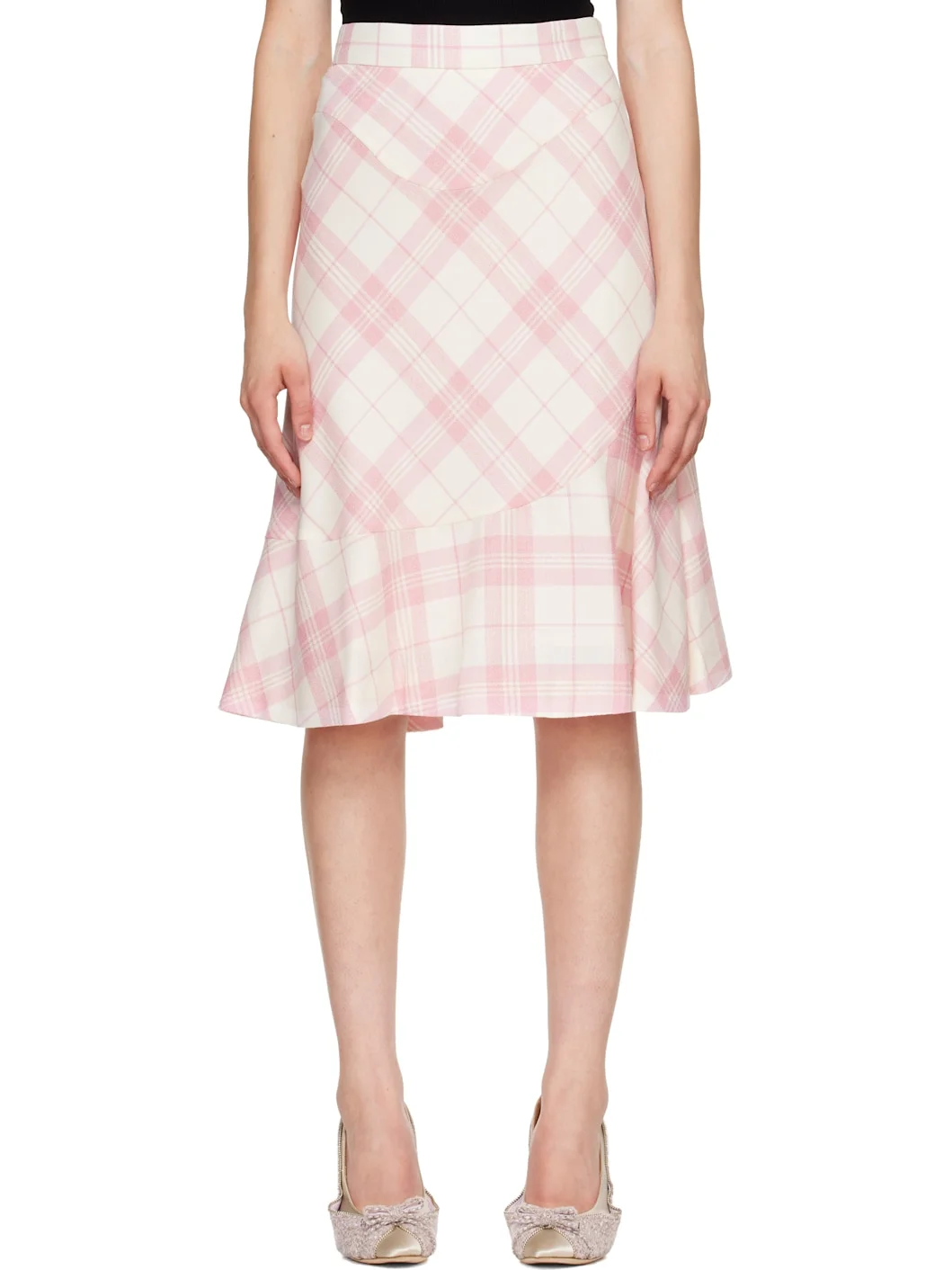 Pink & Off-White Adder Midi Skirt - 1