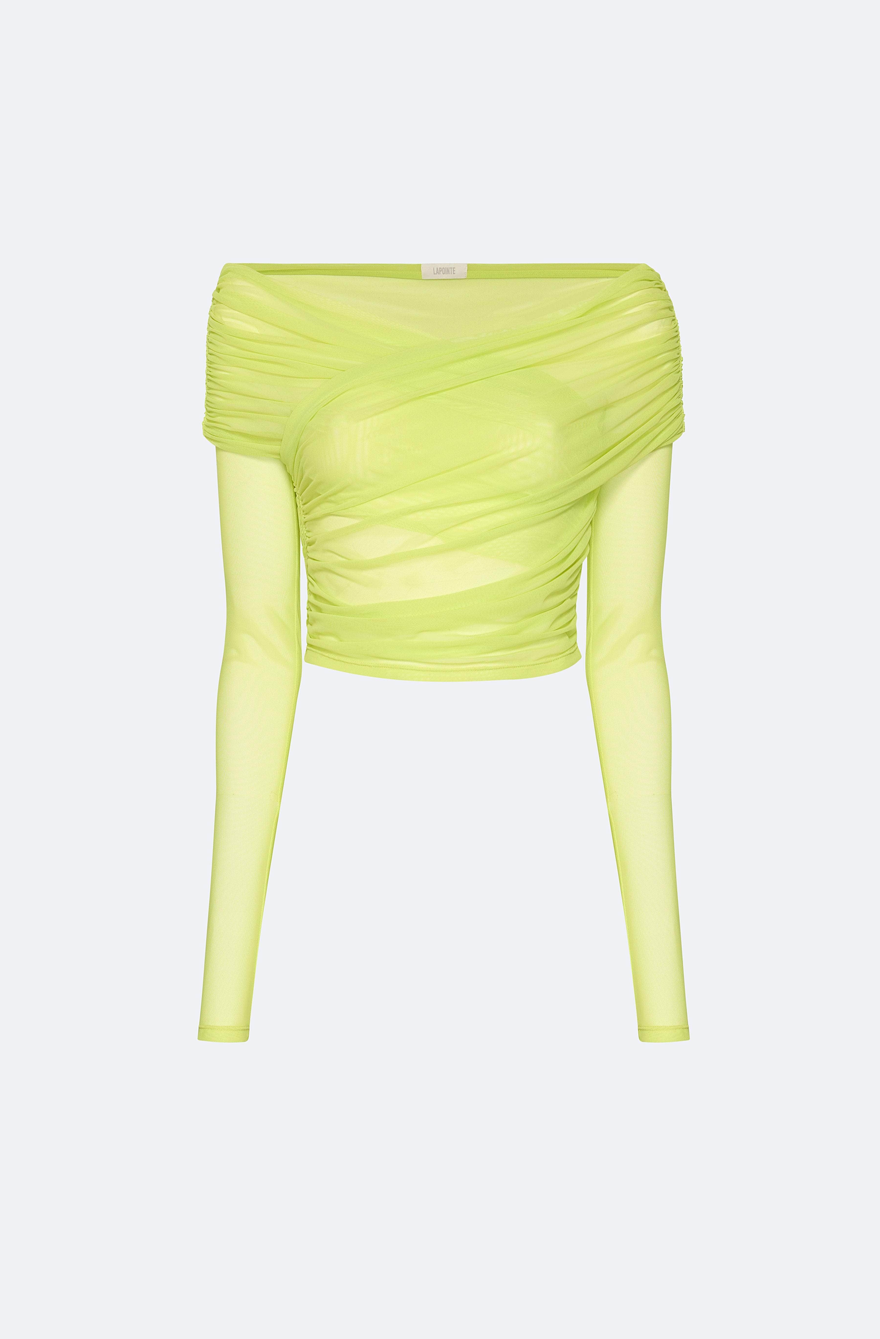 Mesh Off Shoulder Wrap Top - 1