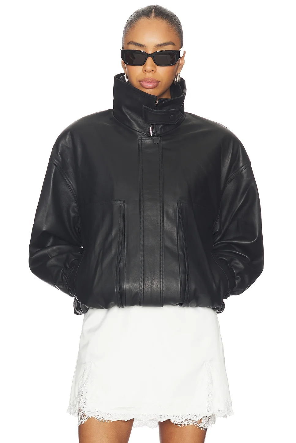 Leather Collar Jacket - 1