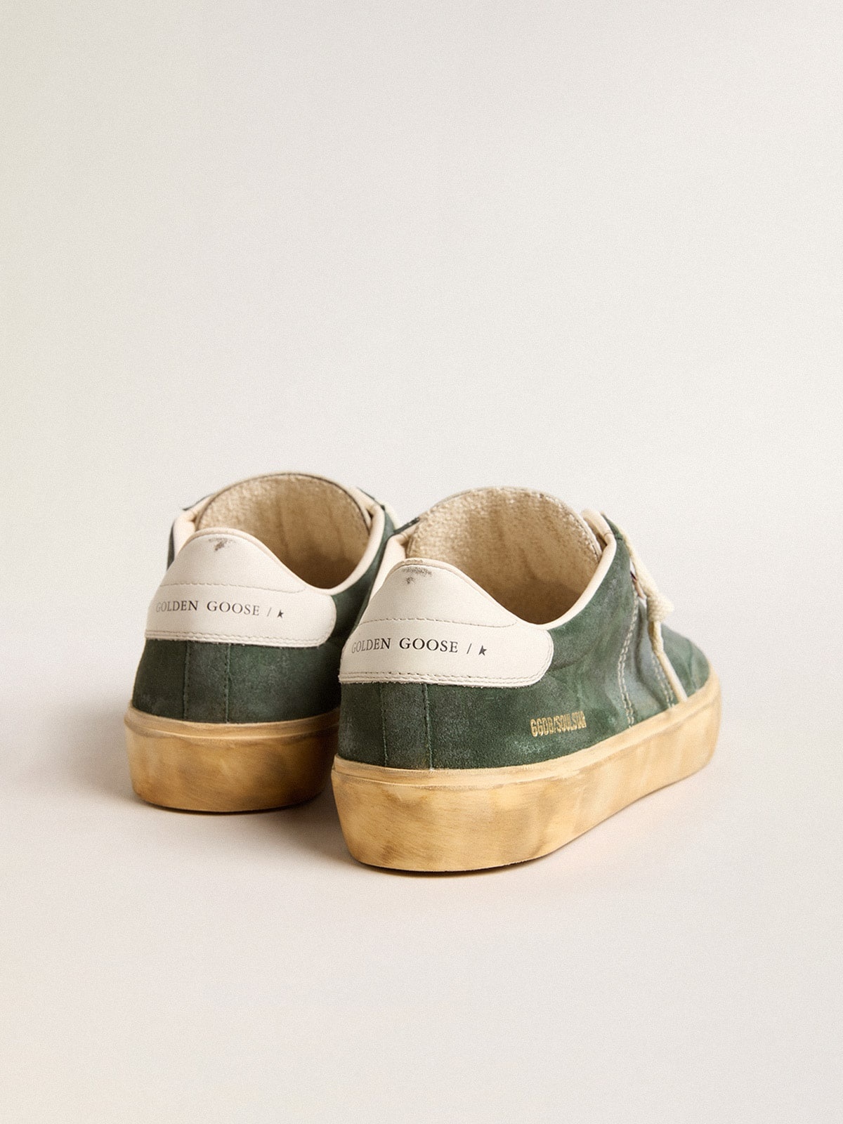Soul Star in green suede with milk-white leather heel tab - 5
