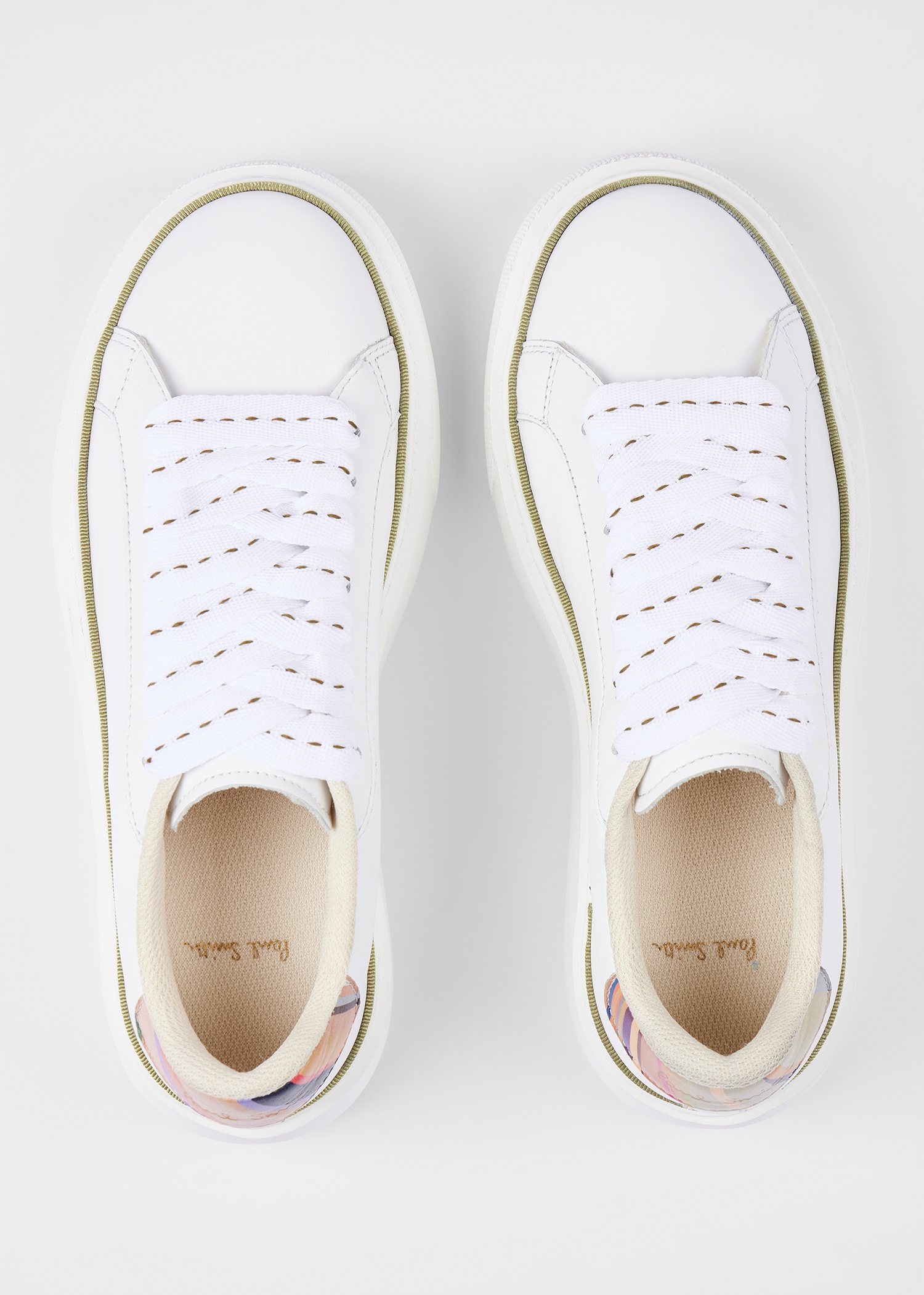 Women's White Leather 'Guppy' Platform Trainers - 5