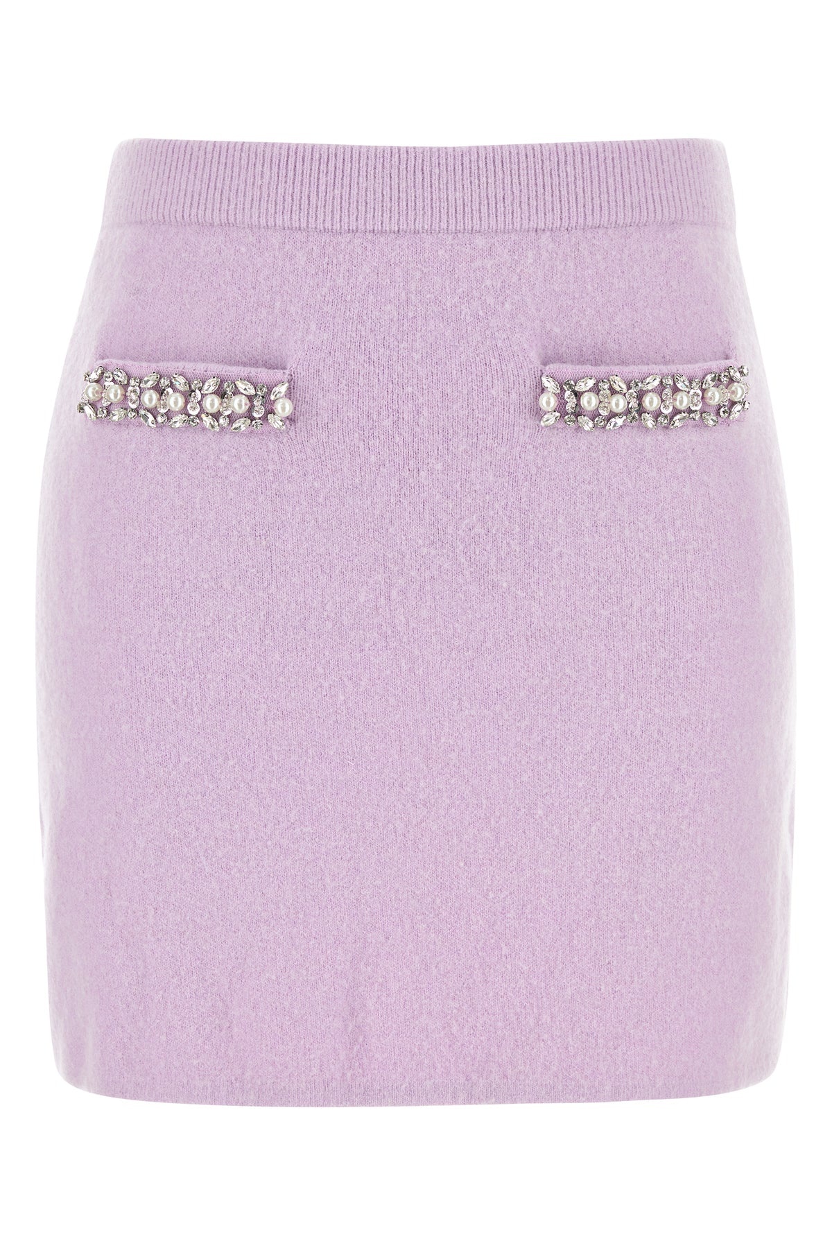 Lilac stretch viscose blend mini skirt - 1