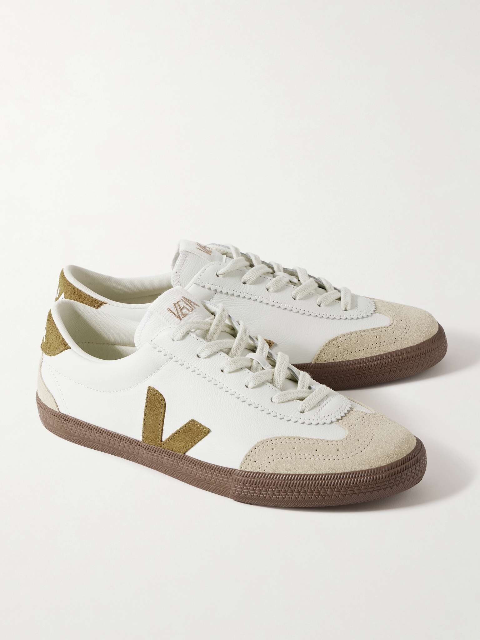 Volley Suede-Trimmed O.T. Leather Sneakers - 4