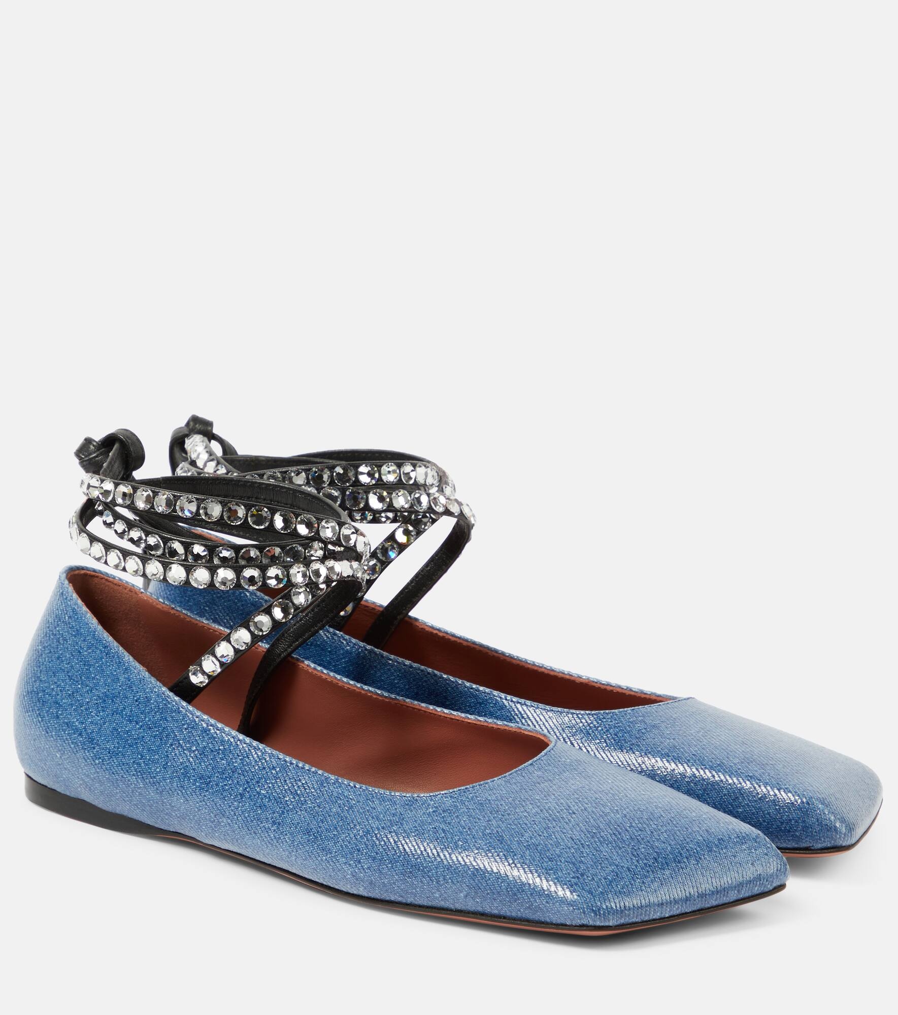 Ane embellished denim ballet flats - 1