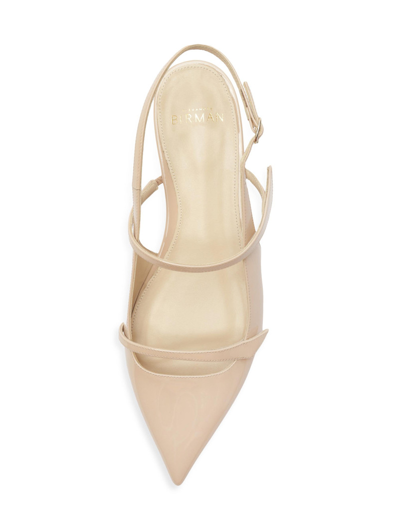 Women's Tita Patent Leather Slingback Flats - Semolina 8